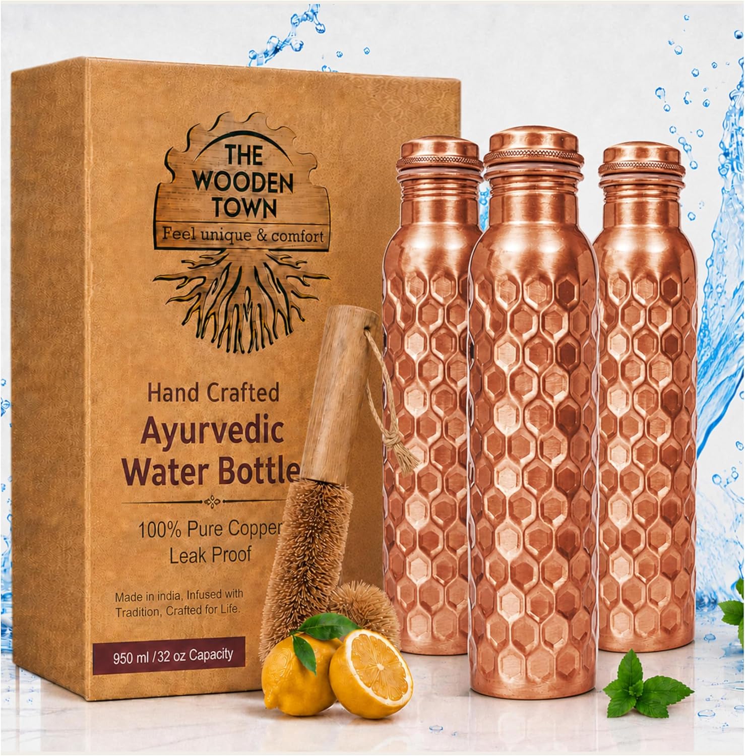 Conjunto de 3 Garrafas de Água - Ayurvedic & Herbal Wellness Kits avaliação e preço