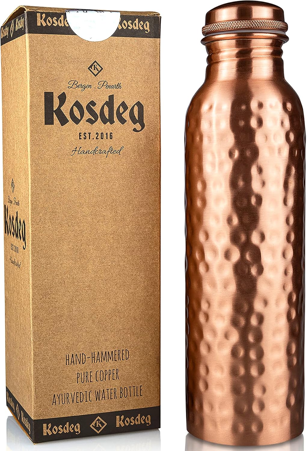 Garrafa de Água de Cobre Kosde - Ayurvedic & Herbal Wellness Kits avaliação e preço