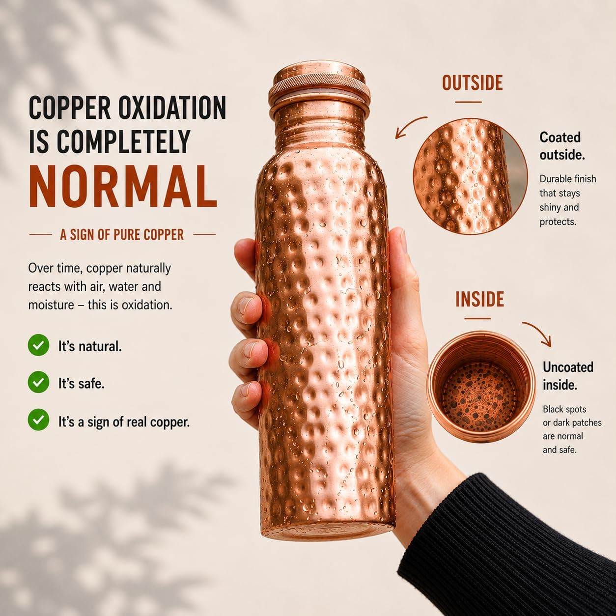 Garrafa de Água de Cobre Kosde - Ayurvedic & Herbal Wellness Kits avaliação e preço